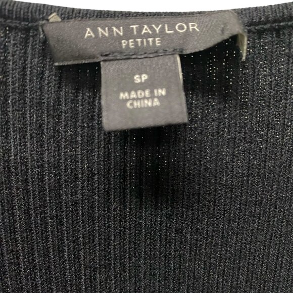 Ann Taylor Sweater Dress Black size Small Petite - Picture 2 of 7